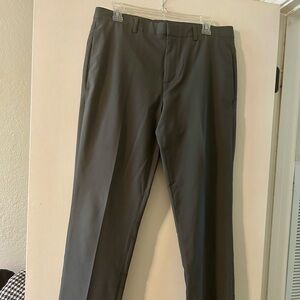 Perry Ellis Gray Dress Pants Straight-Leg Flat Front